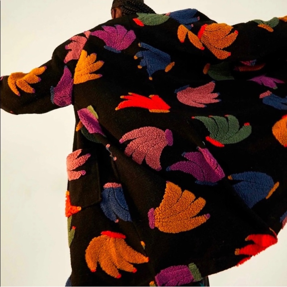 Farm Rio Banangola Fleece Cardigan Size Small BANANAS!